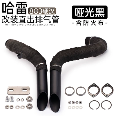 exhaust 1200 48xl883n ultra-short – Exhaust pipe - matte-black-belt-fireproof-cloth