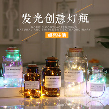 批发创意带灯许愿瓶星空瓶木塞玻璃瓶海洋瓶手工制作情人节礼物