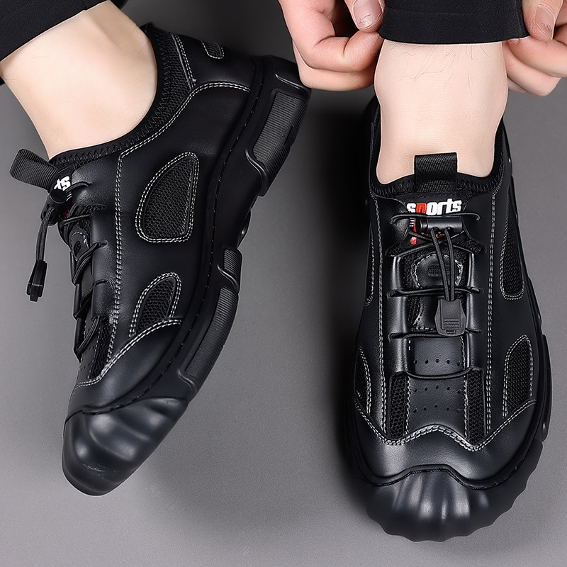 Casual heren sandalen van leer met antislip zool_voghion.com