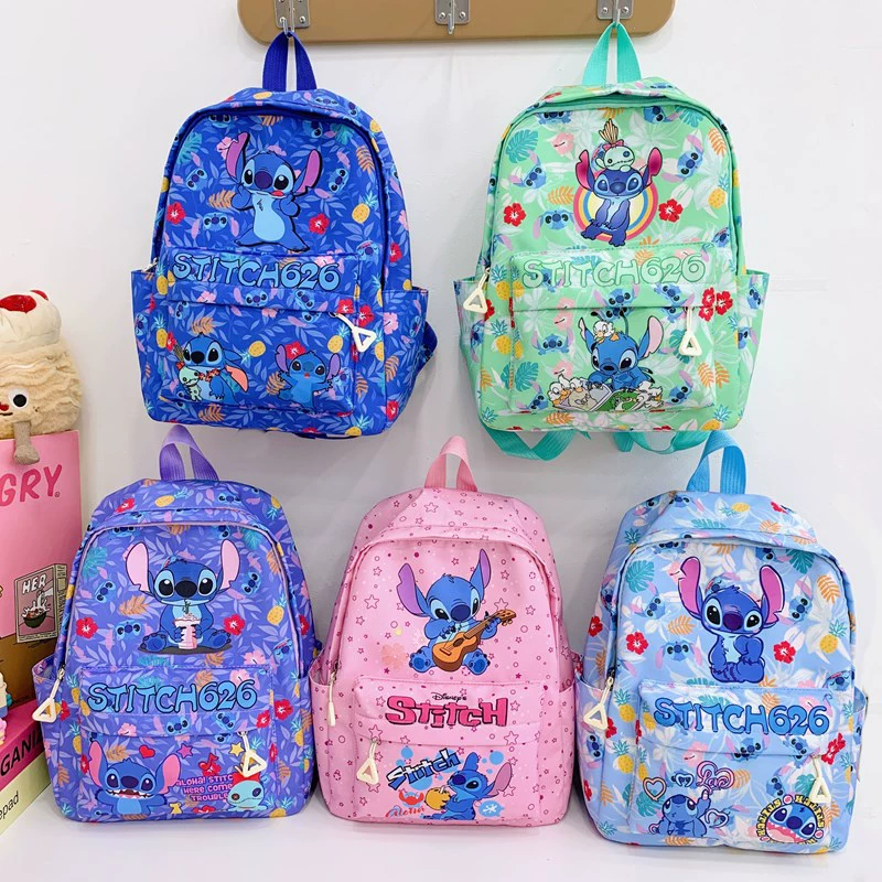 Детский рюкзак Cross-border 2025, аниме Стич, большой вместимости, для школы и детского сада, универсальный, легкий
