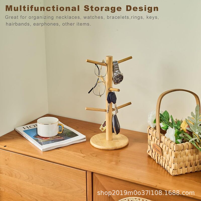 New Style Ornaments Entry Key Rack Bamboo Car Key Chain Rack Box Storage Rack Entrance Tray Storage Rack