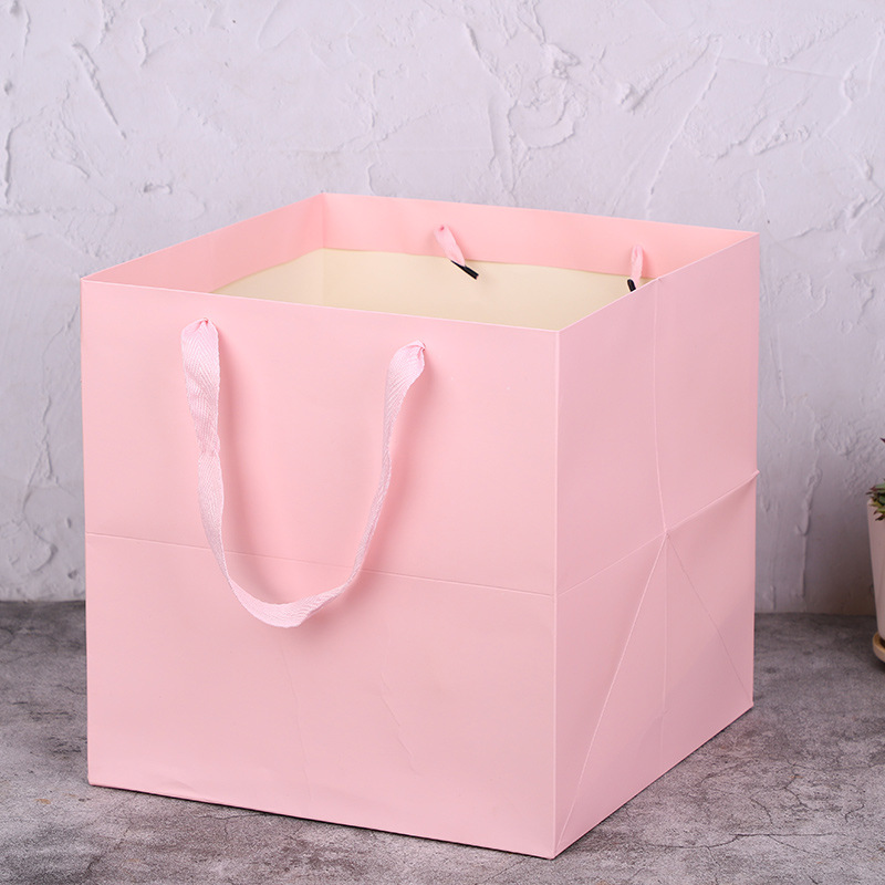 Cuadrado Kraft bolso bolsa de papel ramo de flores bolsa caja de regalo embalaje bolsa de mano regalo bolsa de regalo al por mayor