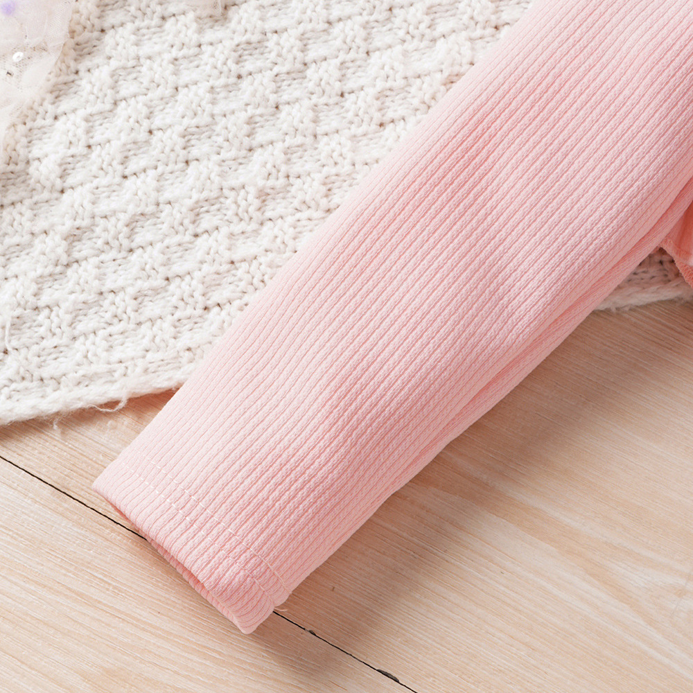 Vêtements pour enfants EW Nouveau produit pour filles Printemps et automne Robe imprimée Ensemble cardigan tricoté TZ828-C_voghion.com