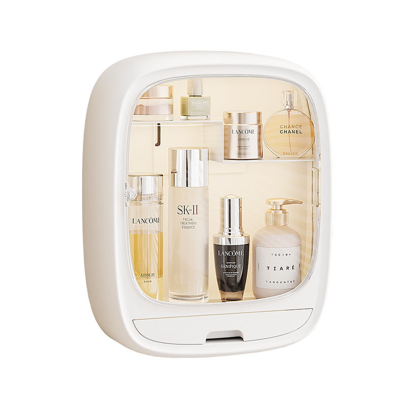 Bolan caja de almacenamiento de cosméticos montado en la pared baño sin golpes a prueba de polvo baño lavabo estante de almacenamiento