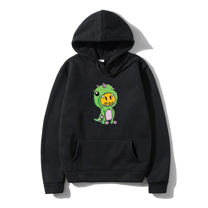 Drew Smiling Face Little Dinosaur Sweatshirt Justin Bieber Same Style Unisex Couple Hoodie Fog High Street Fashion Wholesale Drew Smiling Face Little Dinosaur Sweatshirt Justin Bieber Same Style Unisex Couple Hoodie Fog High Street Fashion Wholesale