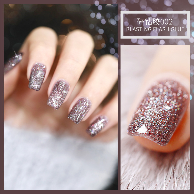 KaSi Diamond Nail Polish pegamento 2021 invierno Nueva celebridad de Internet esmalte de uñas polvo de discoteca Super Flash reflectante cristal diamante flash pegamento