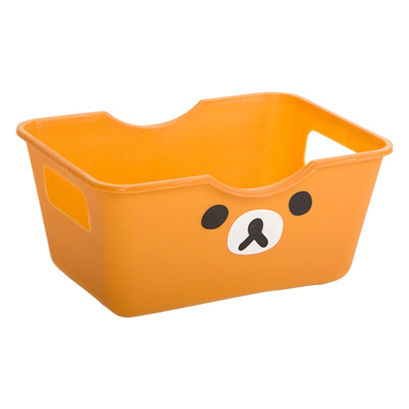 Caja de almacenamiento de escritorio de plástico de dibujos animados creativa sala de estar escritorio papelería cosméticos caja de almacenamiento al por mayor