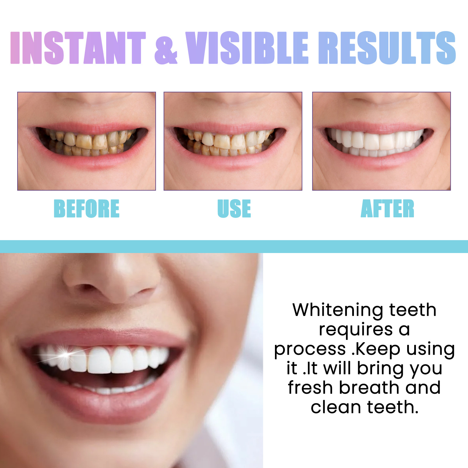 Jaysuing 7-Tage-Mundreinigungspflege für oxidierten Schmutz, frischer Atem, aufhellendes Zahnpulver_voghion.com