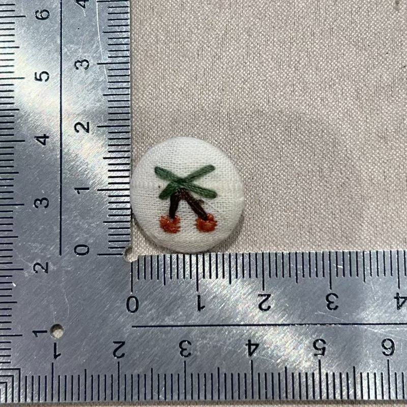 新款手工刺绣扣子diy格子纽扣配件樱桃可爱印花服饰辅料|undefined