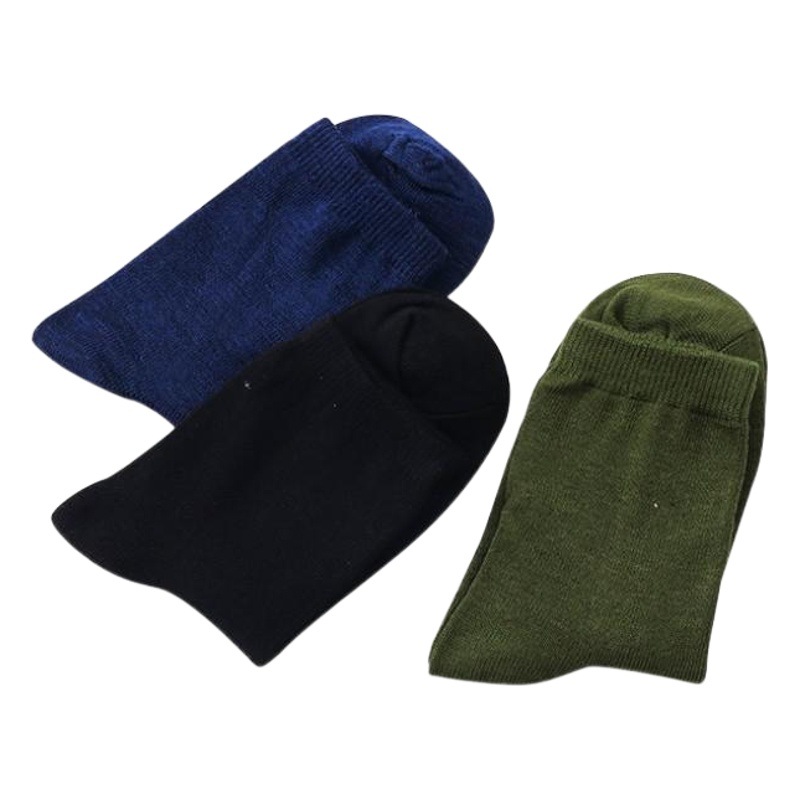 Middle-aged and elderly solid color socks labor protection solid socks men's mid-calf socks army green running rivers and lakes stall socks wholesale