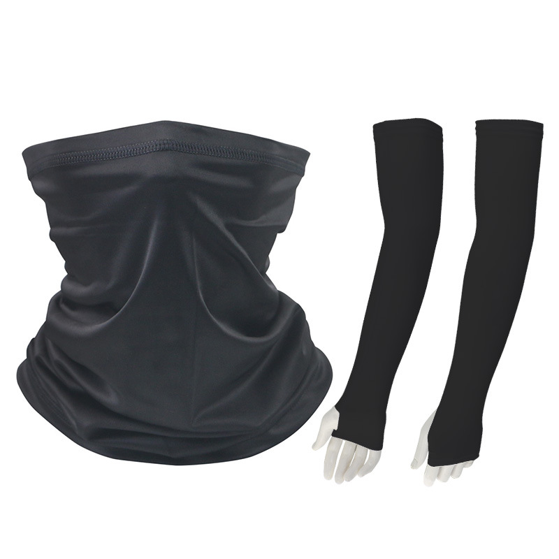 Negro (babero de seda de hielo con dedos y mangas de hielo)