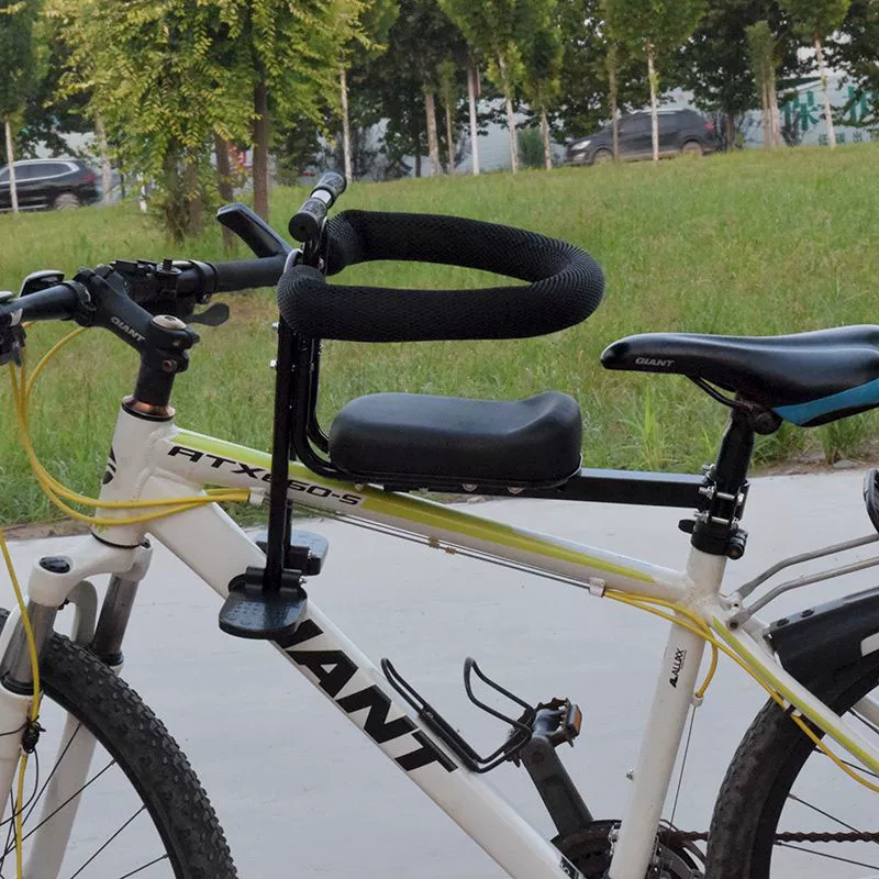 Children's mountain bike accessory — additional child seat with armrest, folding pedals, handrail options