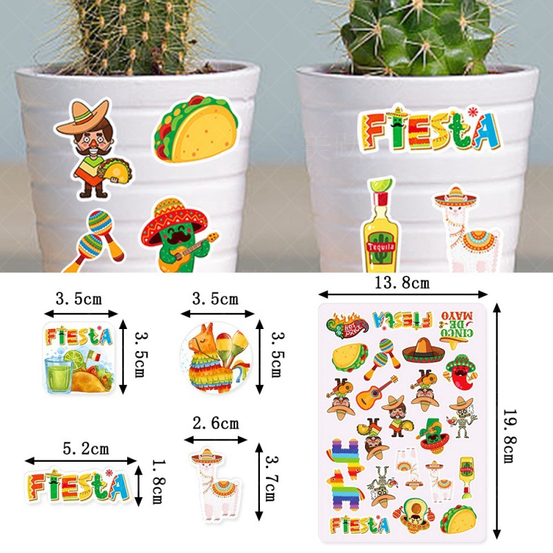 Nuevo México carnaval fiesta decoración pegatinas México Día de los muertos decoración etiqueta adhesiva