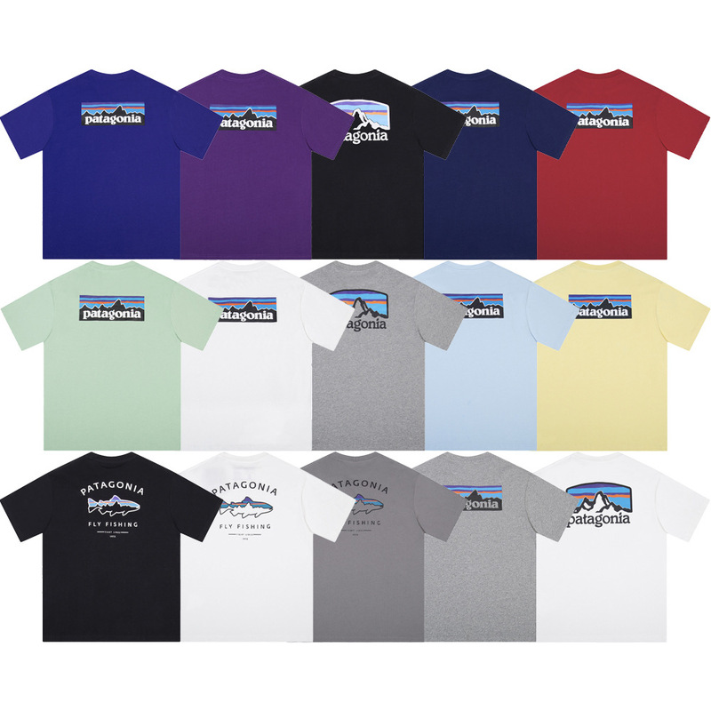 Patagonia Basic Snow Mountain Letter Print Unisex Loose Casual Short-Sleeve T-Shirt Original Design Patagonia Basic Snow Mountain Letter Print Unisex Loose Casual Short-Sleeve T-Shirt Original Design