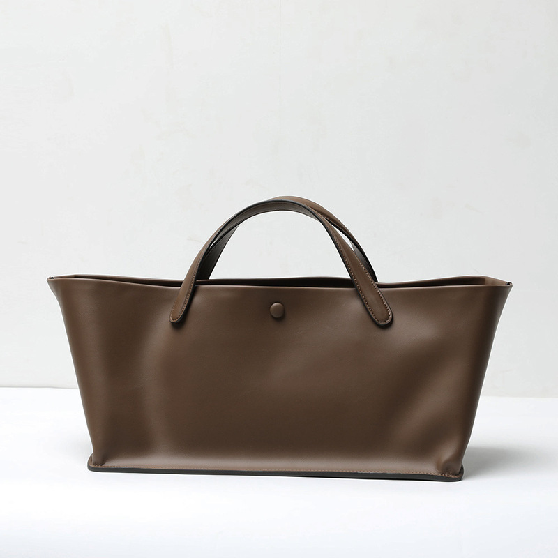 Genuine Leather Minimalist New Cowhide Commuter Large Capacity Tote Bag Advanced Sense Simple Handbag