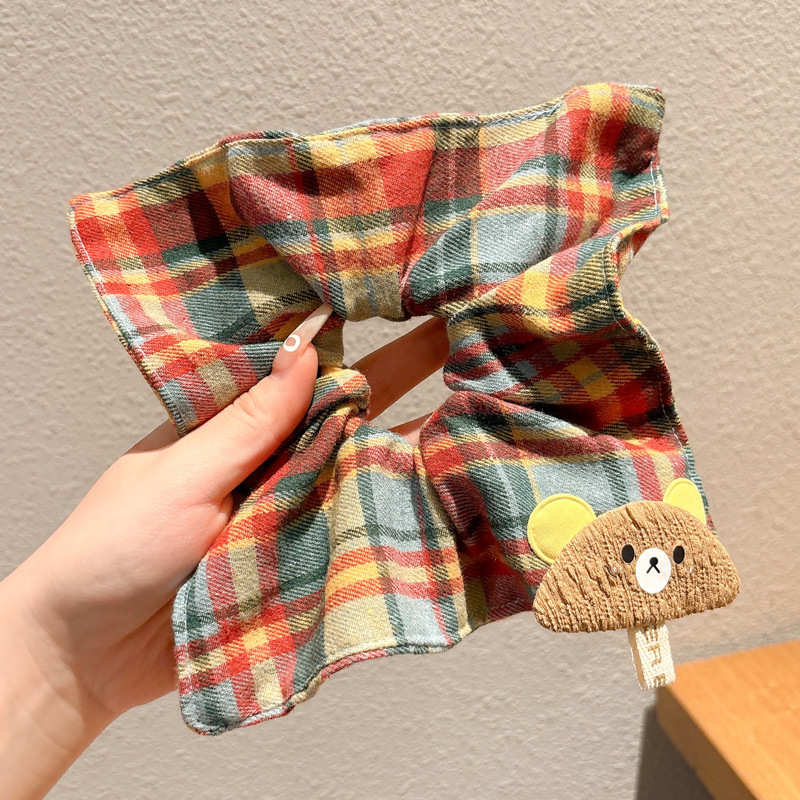 Otoño y invierno coreano temperamento cuadrado toallas para el cabello de niña anillo estilo académico de alta elasticidad correa de cabello nueva cuerda de cabello