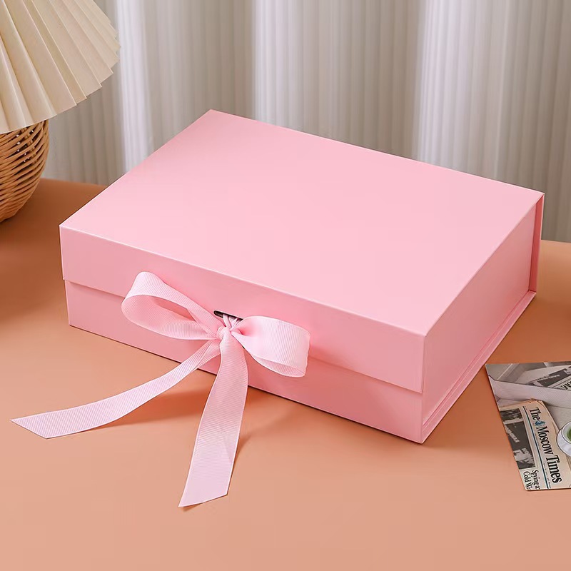 Caja de regalo de lazo Caja vacía Flip Caja de regalo creativa Boutique Venta al por mayor Caja de regalo de mano Ropa interior Caja de regalo de ropa