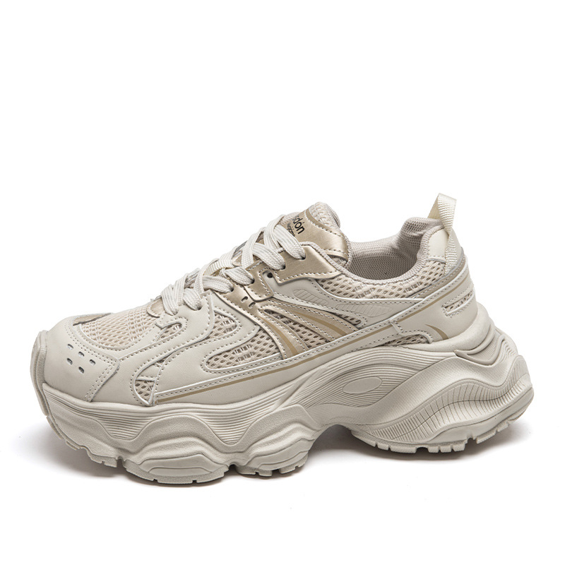 Zapatos Deportivos Casuales Augu Shiden, Modelo Primavera 2026, Malla Retro de Alta Gama, Color Gris, Suela Gruesa