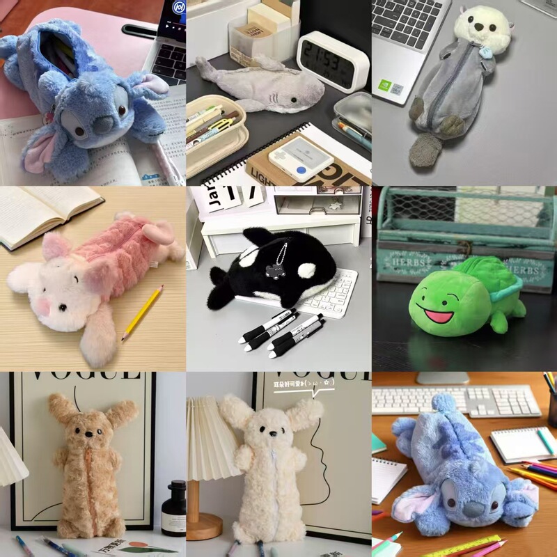 New Shark Stitch Plush Pen Bag Student Stationery Bag Cute Creative Stationery Storage Bag Cartoon Gift Batch New Shark Stitch Plush Pen Bag Student Stationery Bag Cute Creative Stationery Storage Bag Cartoon Gift Batch