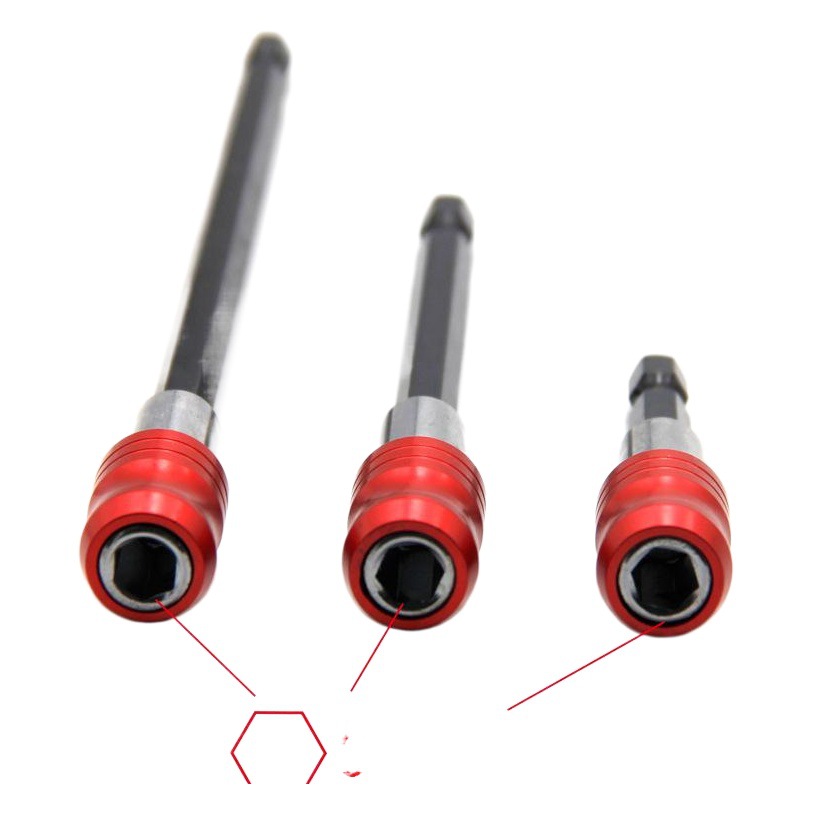 Cross-border mango hexagonal Rojo de liberación rápida de autobloqueo biela varilla de extensión 60/100/150mm destornillador varilla de extensión