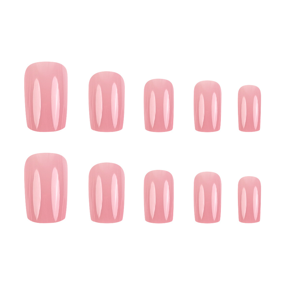Comercio exterior polvo desnudo cara brillante usar uñas de viaje diario simple claves blanqueadoras 24 piezas de uñas falsas de estilo europeo y americano
