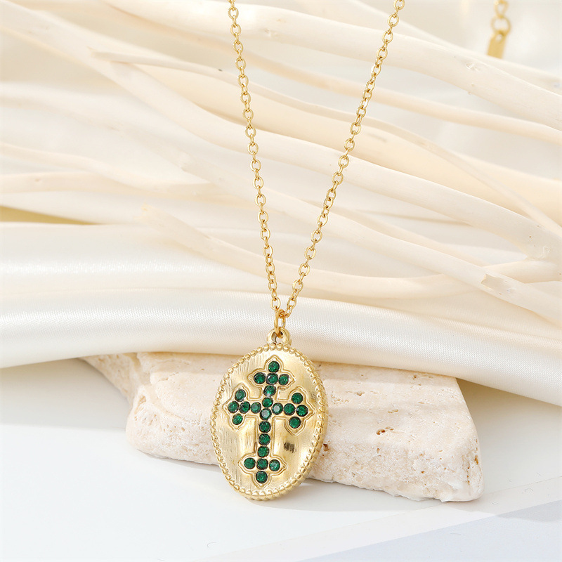 retro titanium steel cross Demon Eye Lightning Water Drop Snake Clavicle Chain