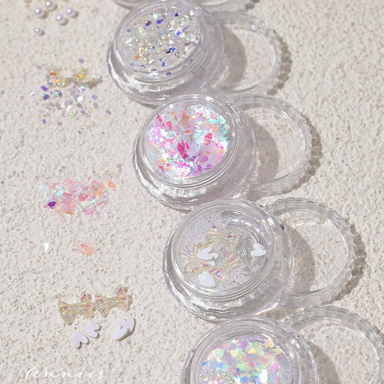 2021 New Internet Celebrant Mixed Decorations Explosive All-match Nail Art Accessories Nail Aurora Bow Pearl Jewelry
