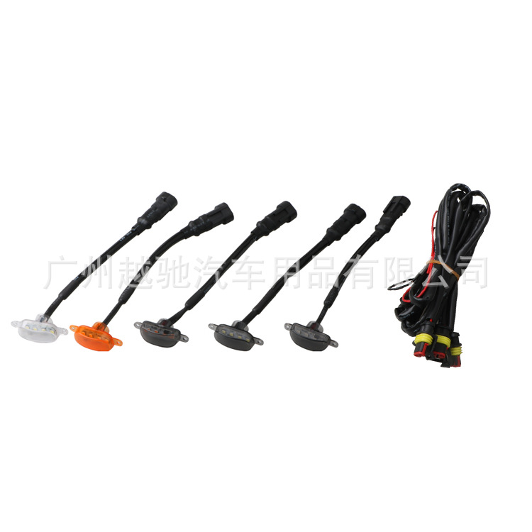 Coche camioneta F150 vehículo todoterreno rejilla de malla media pequeña luz amarilla luz diurna luz decorativa LED ámbar rueda ceja Luz