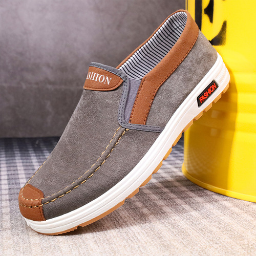 New Old Beijing Cotton Shoes for Men Slip-on Lazy Shoes Anti-slip Durable Casual Work Shoes Breathable Canvas Shoes