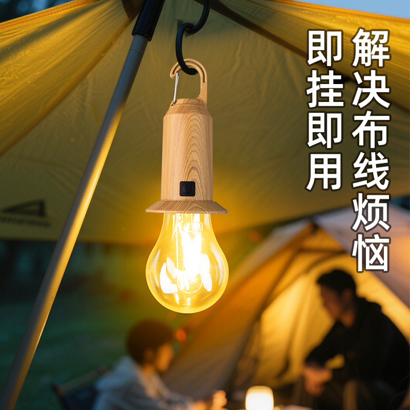 Bulb solar-powered for camping, incandescent lamp, remote control