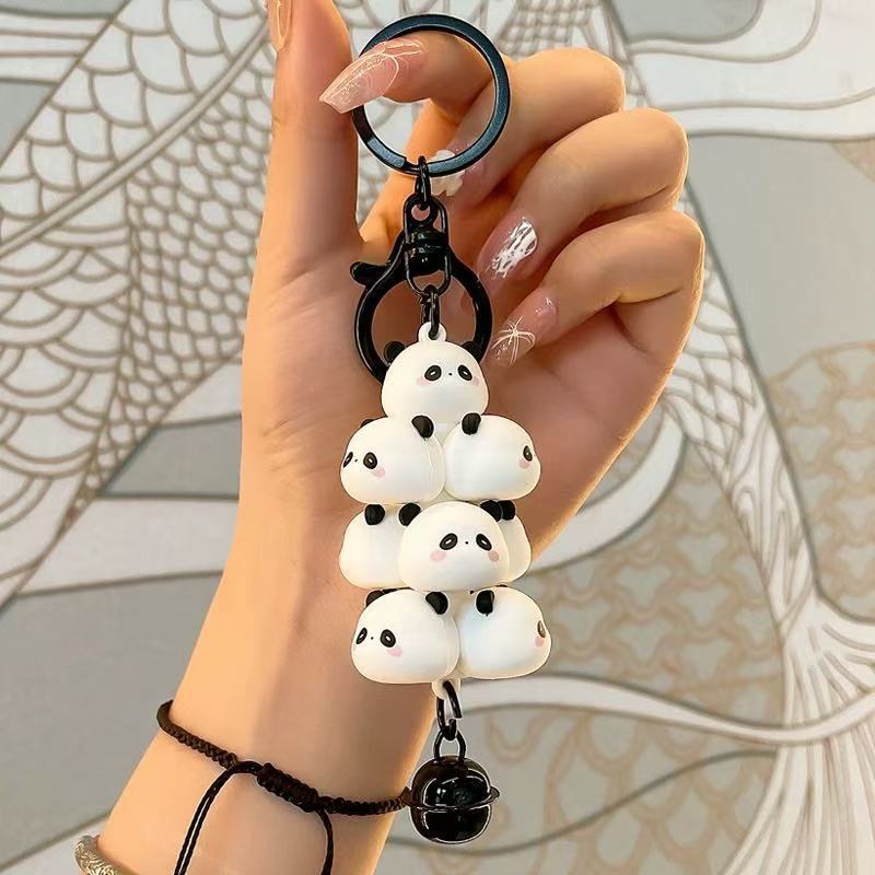卡通可爱小猪熊猫叠叠乐挂件创意情侣汽车包钥匙扣配饰小礼品|undefined