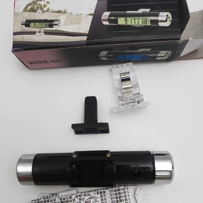 Car Electronic Clock, Car-Mounted Car thermometer - k01