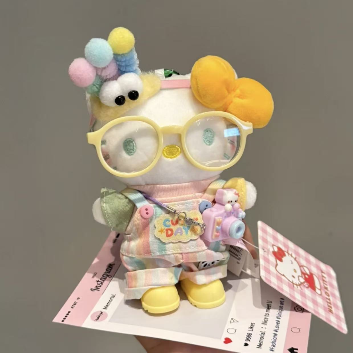 Genuino clásico KT Hello Kitty mochila bolso colgante dibujos animados lindo hellokitty llavero muñeca de felpa mujer