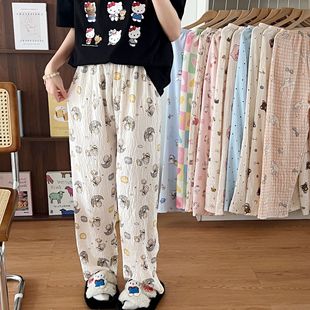Summer New Cloud Cotton Pants Shorts Pajama Pants Women's Loose Cartoon Printed Casual Home Summer Thin