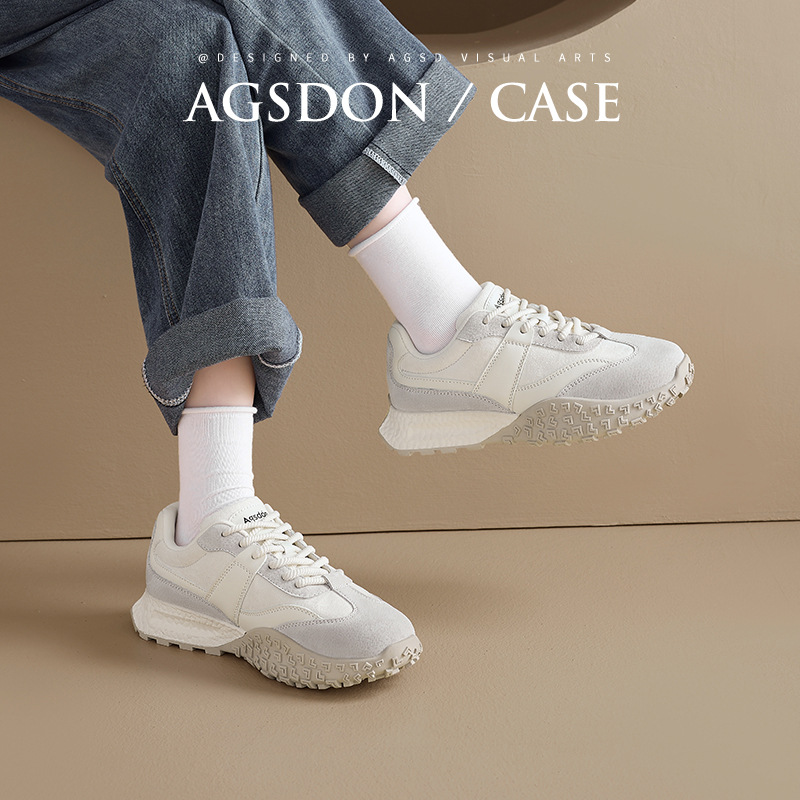 Zapatos antiguo León Deng Aegam mujeres 2026 nuevo estilo de primavera retro casual entrenamiento alemán zapatos blancos con suela gruesa y zapatillas deportivas de lana