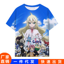 妖精的尾巴Fairy短袖动漫周边衣服欧美跨境衣服一件代发T恤可定制