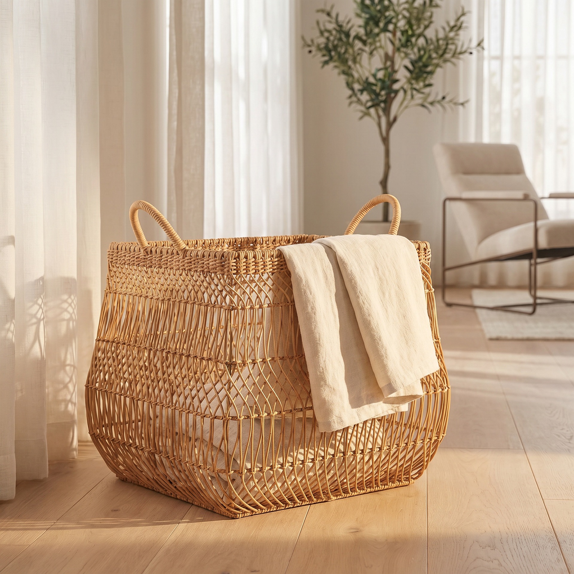 Cesta de lavandería de ratán, cesta de almacenamiento hueca de ratán PE, cesta de almacenamiento lavable para baño, cesta de almacenamiento multifuncional, comercio electrónico transfronterizo