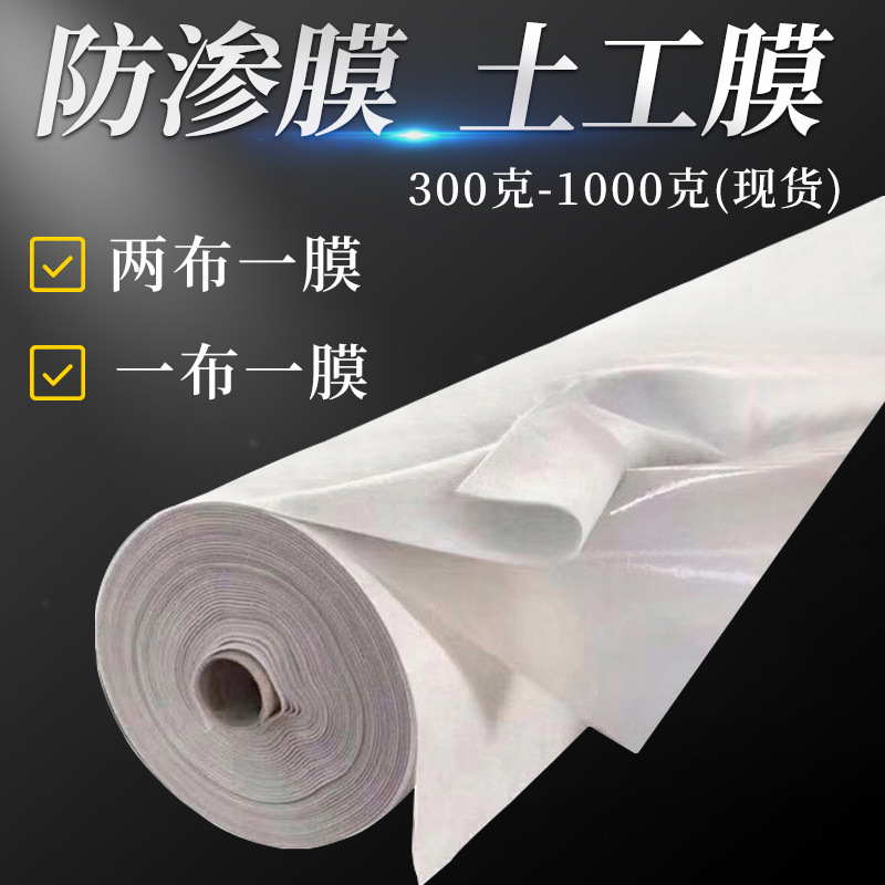 防水土工布复合土工膜鱼塘防渗膜两布一膜一布一膜护坡山塘防渗