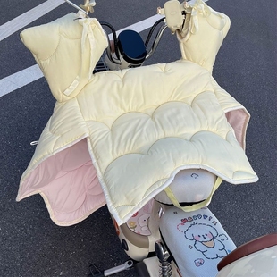 The Same Style of Winter Double Color Thickeneded Waterproof Electric Vehicle Windshield Quilt and Battery Vehicle Windproof Quilt with Double-Sided Side Wings Is Universal