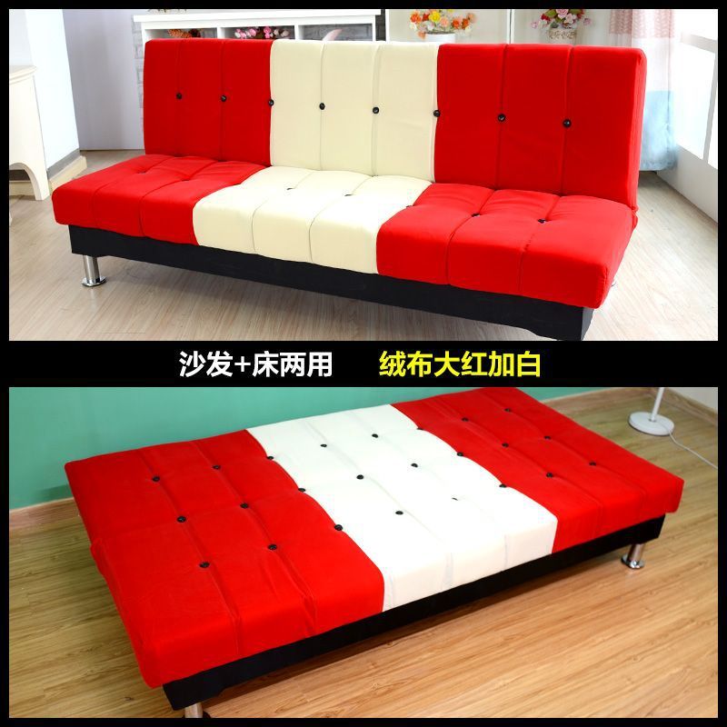 公寓客厅北欧油蜡PU皮革出租房三人小户型理发店可折叠两用沙发床|undefined