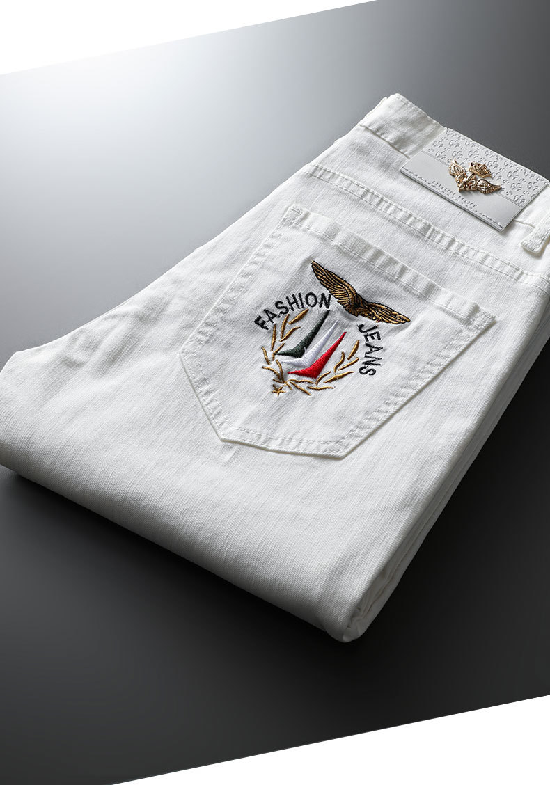 Men's High Quality Non fading and Non pilling Elastic Silk Cotton Jeans Men's Autumn Comfortable Slim Fit Small Feet_voghion.com