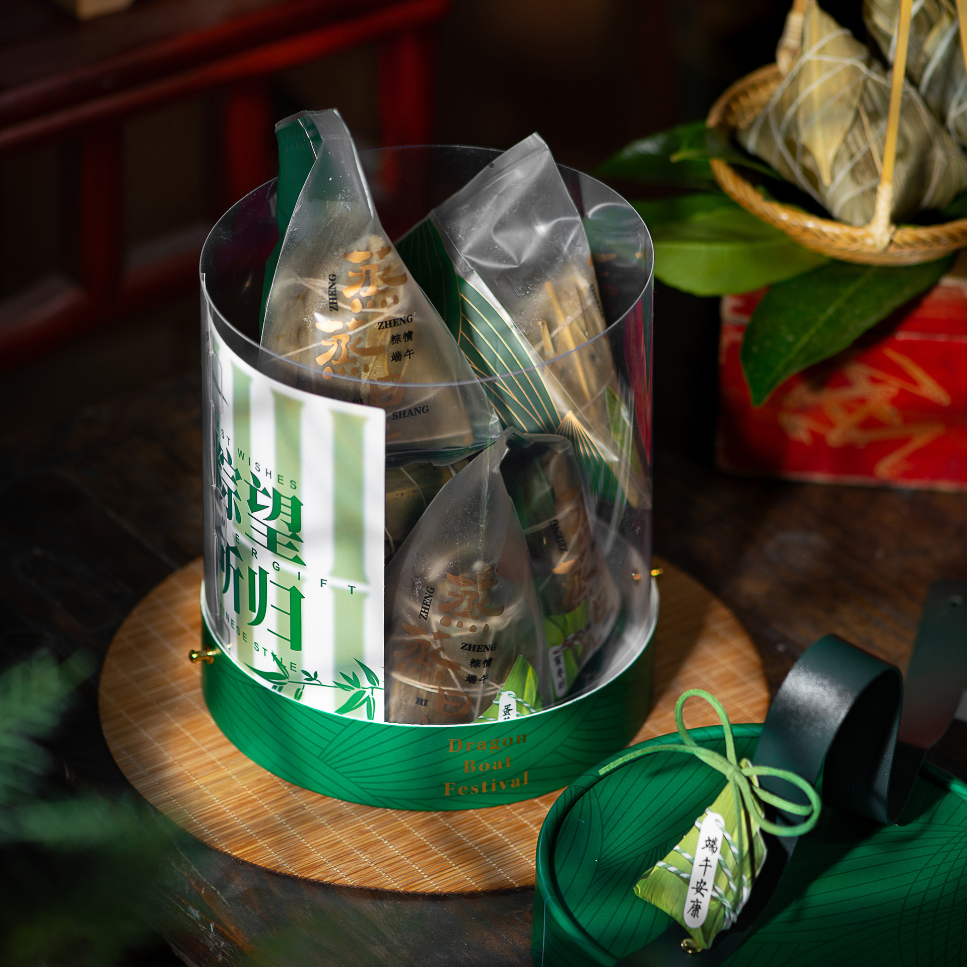 端午手工粽子抱抱桶手提咸鸭蛋礼品盒子包装盒高端礼盒打包盒空粽