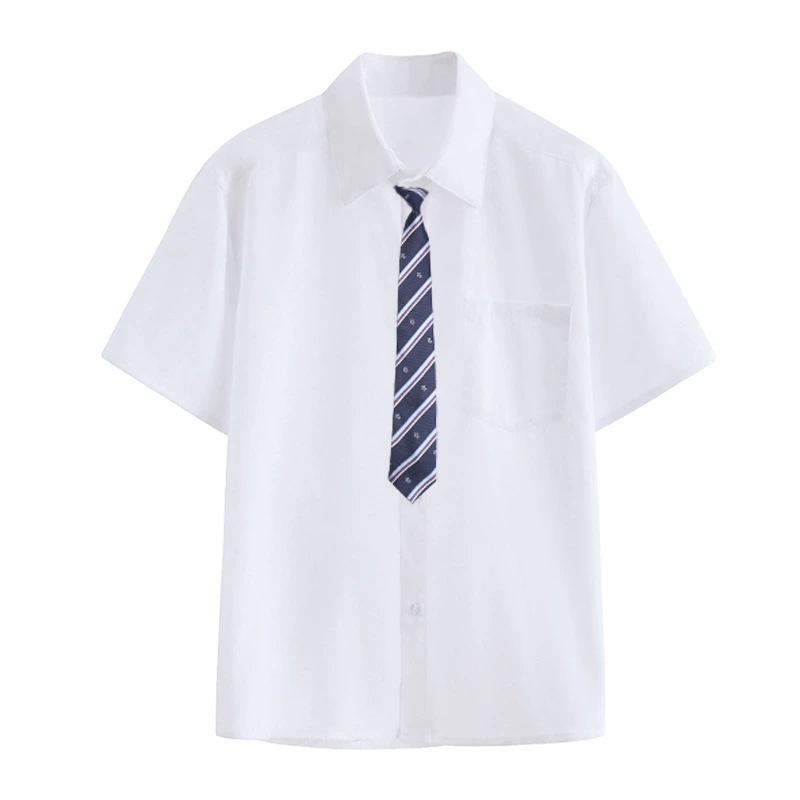 Uniform, shirt, student pleated skirt, set, long-sleeve, brace, with embroidery