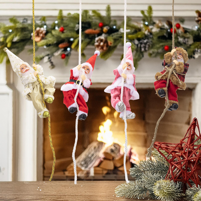 クロスボーダークリスマスツリー装飾ペンダント樹脂サンタクロースクライミングロープ人形ホテルショッピングモールウィンドウ吊り装飾|undefined