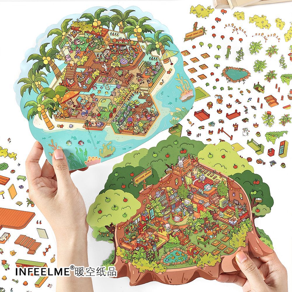 Mo Yan Infeel.Me 2.5D pegatinas paisajísticas de gran tamaño mi segunda bala pegatinas paisajísticas de la cabaña