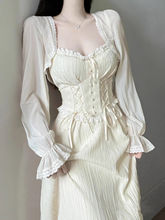 大码胖mm法式茶歇设计感仙女裙纯欲风吊带连衣裙两件套装女200斤