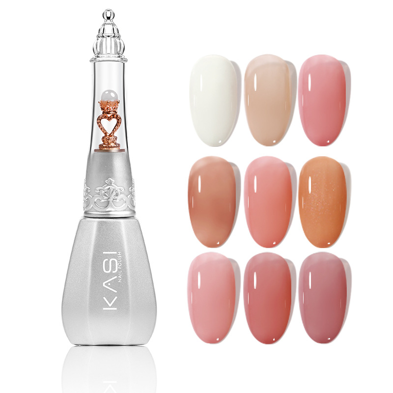 KaSi hielo transparente nude esmalte de uñas pegamento 2023 nuevo verano popular Jade grasa jalea transparente Rosa esmalte de uñas especial
