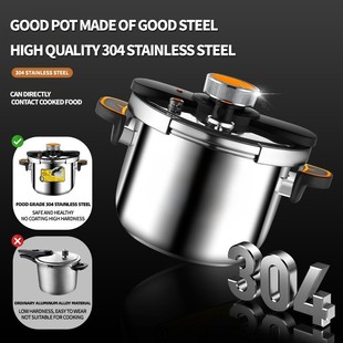 Popular Amazon 304 Knob Opening and Closing Stainless Steel Pressure Cooker Cross-Border Exclusive Household 5L Explosion-Proof Pressure Cooker