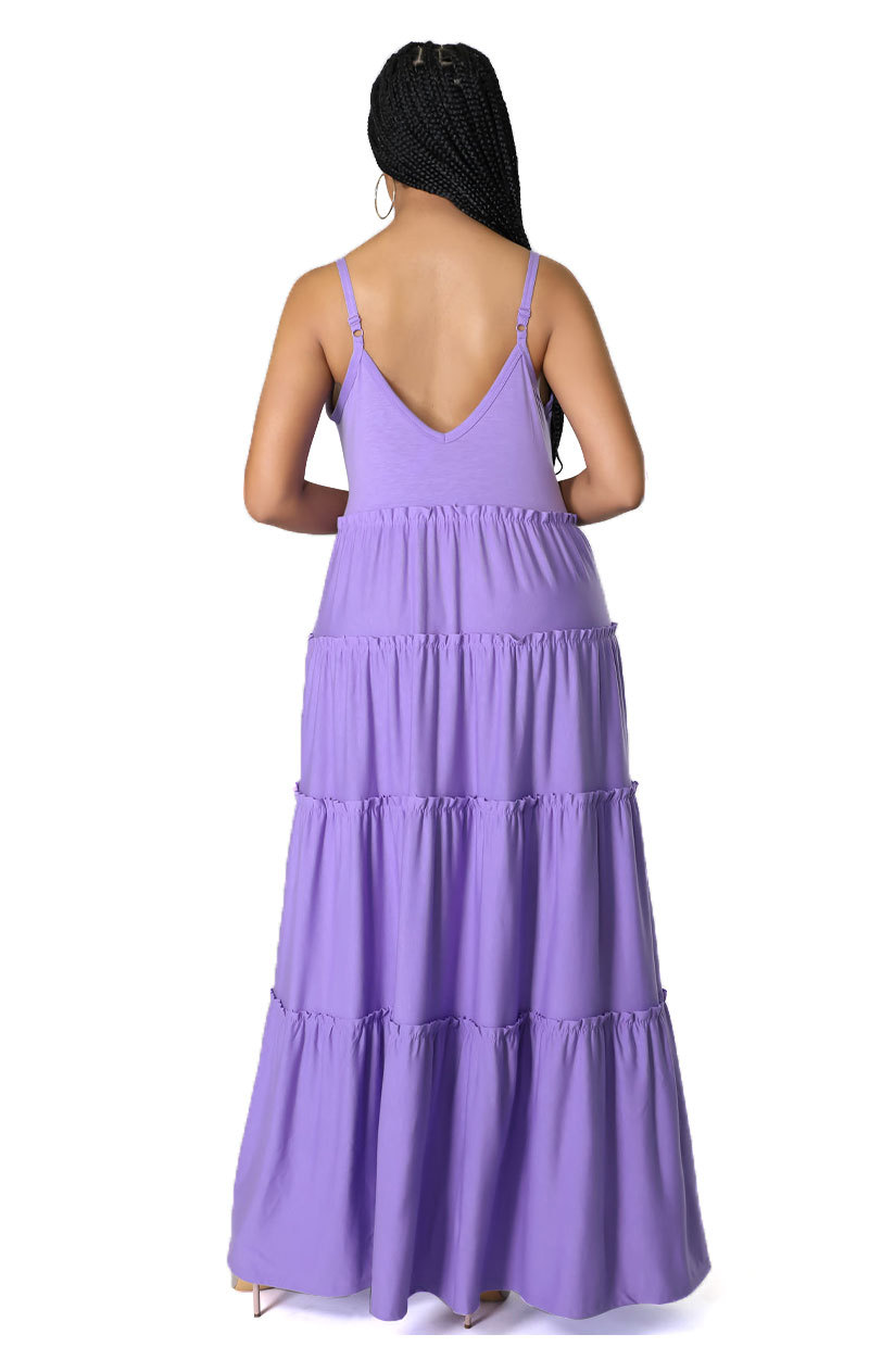 Women's Strap Dress Casual Strap Sleeveless Solid Color Maxi Long Dress Daily display picture 4