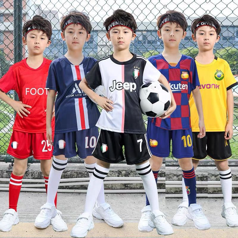 六一儿童世界杯球衣皇马巴黎国家队儿童篮球服套装训练比赛服印号